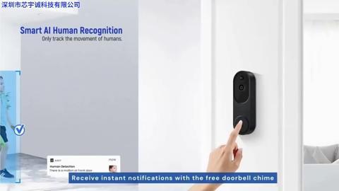Video doorbell camera wireless voice intercom monitoring wifi high-definition night vision smart doorbell electronic cat eye