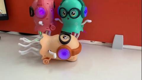 Funny Electric Toys Magic Dancing Octopus Toy Automatic Obstacle Avoidance Sensor Toys Baby Learn Crawling Guidance and Head Up Entertainment Gifts